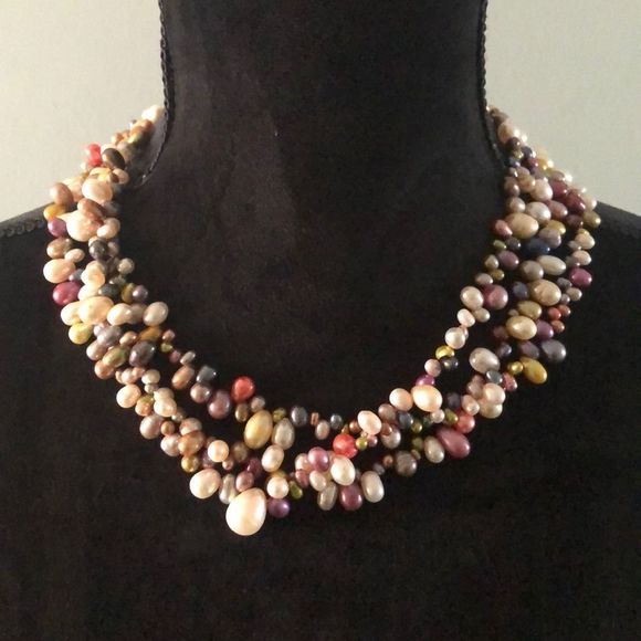Freshwater Pearls Multi Strand Pearl Necklace - Picture 2 of 7